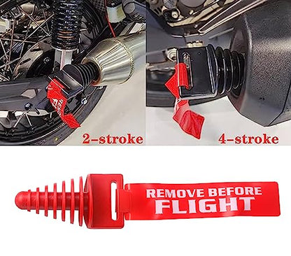Red Muffler Exhaust Wash Plug, 0.8" to 2.2" Rubber Silencer Plug | For washing 2-stroke and 4-stroke motorcycles, dirt bikes, ATVs, quads and go karts - color: Red