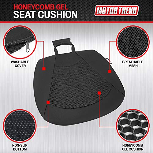 Motor Trend Honeycomb Car Seat Cushion – Made for Maximum Coccyx Comfort & Back Tailbone Pain Relief, Ideal for Car and Office Chairs (MTCG-120) - style: Seat Pad