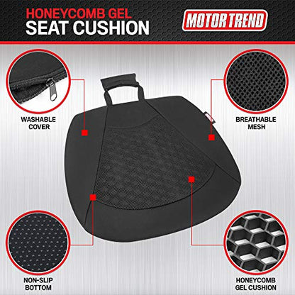 Motor Trend Honeycomb Car Seat Cushion – Made for Maximum Coccyx Comfort & Back Tailbone Pain Relief, Ideal for Car and Office Chairs (MTCG-120) - style: Seat Pad
