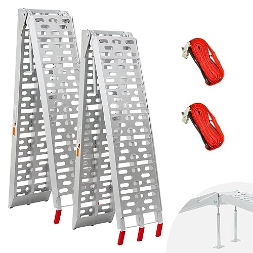 ATV Loading Ramps with Support Legs for Pickup Truck, 7.5FT Aluminum Folding Ramp, Upgraded Ramps for Motorcycle, Snow Blower, Dirt Bike, Lawnmowers / 2650lbs Max Load / 2Pcs