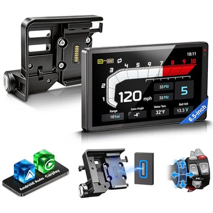LBW 6.5 Inch Motorcycle CarPlay GPS for BMW, Ultra-Bright CarPlay Screen, 1200 Nits Bright Waterproof HD Touch Screen, Plug&Play Lossless Installation, iOS/Android Native Protocol Support - size: BM 6.5"+Native control+Lossless Installation