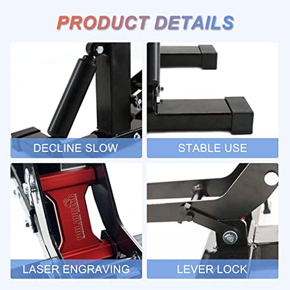 POLARBEAR Dirt Bike Stand Quick Jack Hydraulic Stand Motorcycle Low Profile Jack Portable Aluminum 1200Lbs Capacity for Pit Bike Cleaning and Repair(Red) - color: Red