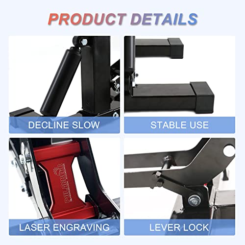 POLARBEAR Dirt Bike Stand Quick Jack Hydraulic Stand Motorcycle Low Profile Jack Portable Aluminum 1200Lbs Capacity for Pit Bike Cleaning and Repair(Red) - color: Red