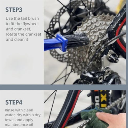 VACHAN 5PCS Bike & Motorcycle Chain Cleaning Tool Set – Includes Chain Washer, Crankset Brush & Detailing Brushes for Bicycle and Motorcycle Drive Train Maintenance