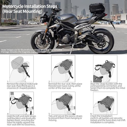 Rhinowalk Motorcycle Tail Bag Magnetic Expansion Base for Quick Release Magnetic Rear Seat Bag