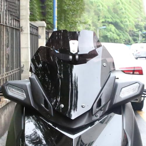 Motorcycle Windshield, Adjustable Windshield Extender, Acrylic Heightened Clip On Wind Deflector Windscreen Extension for Motorbike (Smoked Black) - size: Smoked Black