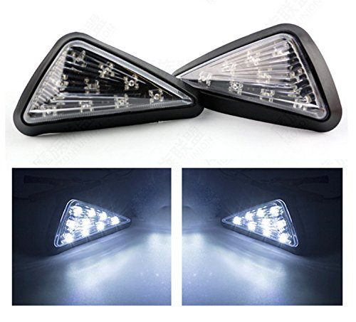 Triangle Flush LED Motorcycle Turn Signals Blinkers Indicator Lights 1 Pair (White) - color: White