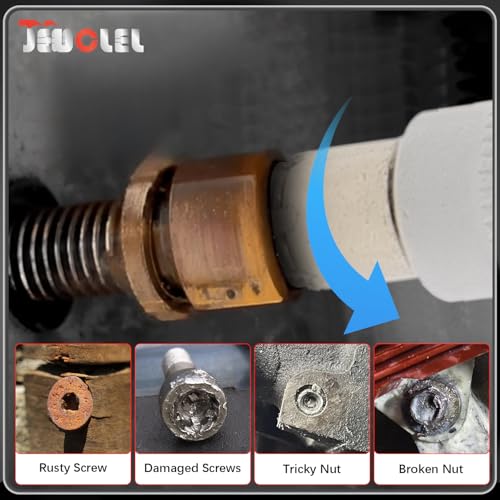 7PCS Torx Star 6 Point 1/4-Inch Impact Drive Socket Kit, Broken Bolt Extractor with T10 T15 T20 T25 T27 T30 T40 - Damaged & Stripped & Fastener Screw Remover Tool Set