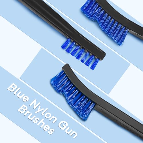 Gun Cleaning Brush, 10 Pcs All Purpose Gun Brushes, 7 Inch Double-Ended Jewelry Cleaning Brush with Plastic Handle, Gun Cleaning Bristle Brushes for Metal - size: 10 pcs Blue Nylon