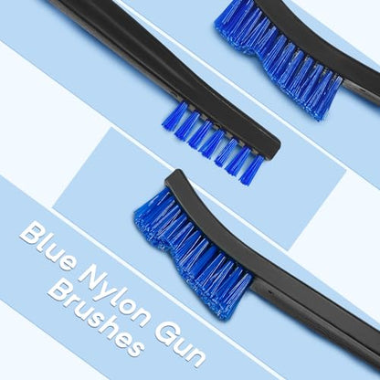 Gun Cleaning Brush, 10 Pcs All Purpose Gun Brushes, 7 Inch Double-Ended Jewelry Cleaning Brush with Plastic Handle, Gun Cleaning Bristle Brushes for Metal - size: 10 pcs Blue Nylon
