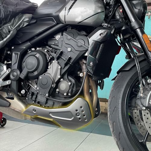 compatinle for Tri&um&ph Trident 660 Belly Pan Protector Trident660 Accessories 2021-2025 Motorcycle Lower Engine Chassis Guard Skid Plate Spoiler (Titanium) - color: Titanium
