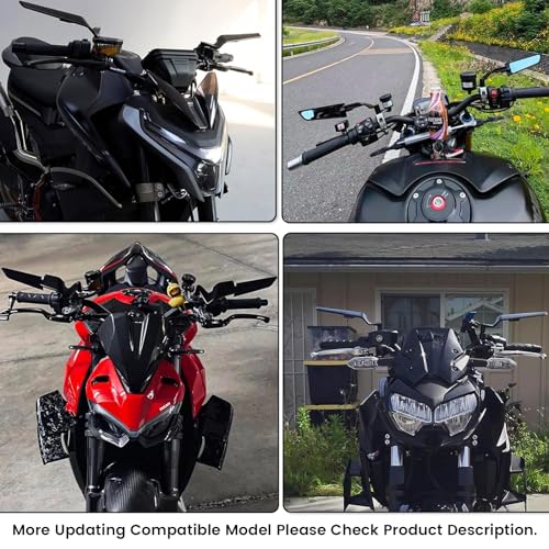 XINGWU Motorcycle Rearview Mirror Adjustable Rotating Stealth Wind Wing Side Mirror CNC Upgrade for 1290 Super Duke R Evo ABS Z650 Z900 Z1000 V4 S1000 Street Bike - size: CNC Upgraded T7075