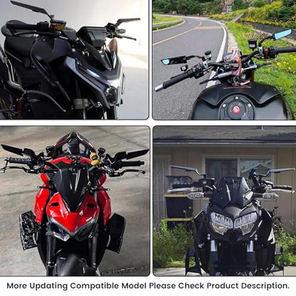 XINGWU Motorcycle Rearview Mirror Adjustable Rotating Stealth Wind Wing Side Mirror CNC Upgrade for 1290 Super Duke R Evo ABS Z650 Z900 Z1000 V4 S1000 Street Bike - size: CNC Upgraded T7075