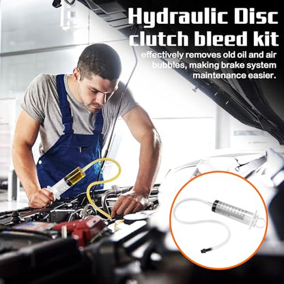 VZZNN Brake Bleed Kit, 3 pcs Reverse Brake Bleeder Kit100ml Syringe with 50cm Hose Brake Fluid Bleeder Tool for Automotive Car Truck Motorcycle Bike Bicycle Braking System Repair Maintenance