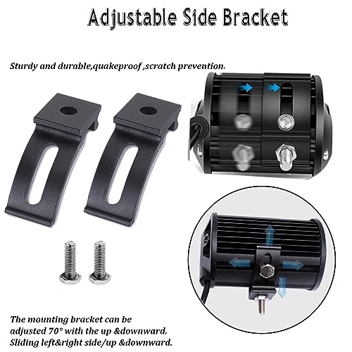 LED Light Bar Mounting Bracket - Mounting Brackets Universal Adjustable Slide Mounted Base for Work Light Bar LED Pod (Pack of 2) - size: Light Bar Adjustable Brackets