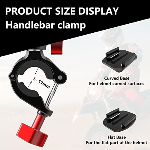 Action Cameras Mount Bundle for Motorcycle/Bicycle/Bike Handlebar | Aluminum Clamp Mounting Accessories for GoPro 13/12/11/10/9/8/7, for DJI Osmo Action 6/5Pro/4/3, for Insta360 X5 X4 X3