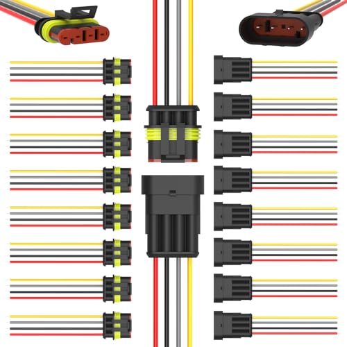 4 Pin Waterproof Electrical Wire Connectors 10 Pack Weather Pack Connectors Kit 20AWG Male and Female Automotive Wire Connectors for Car Truck Motorcycle Boat Auto Wiring - size: 4pin-10Pack