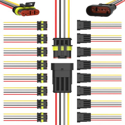 4 Pin Waterproof Electrical Wire Connectors 10 Pack Weather Pack Connectors Kit 20AWG Male and Female Automotive Wire Connectors for Car Truck Motorcycle Boat Auto Wiring - size: 4pin-10Pack