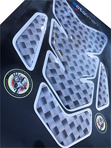 3D Motorcycle Carbon Fiber Vinyl Gel Gas Tank Pad Protector Decal and Sticker Tankpad.(New Generation Silicone-Based Adhesive) - color: Carbon J