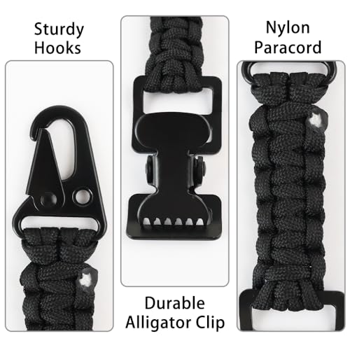 2PCS Heavy Duty Glove Holder with Metal Alligator Glove Clip for Duty Belt, Firefighter, Hiking, Rescue - color: Black