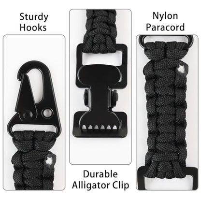 2PCS Heavy Duty Glove Holder with Metal Alligator Glove Clip for Duty Belt, Firefighter, Hiking, Rescue - color: Black