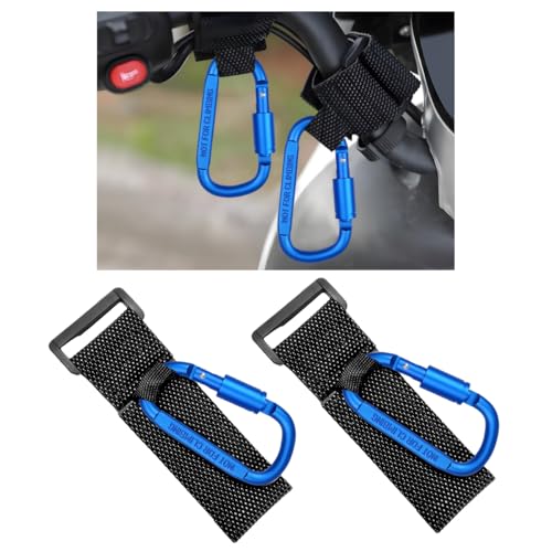 KVAEY 2 Pack Multipurpose Hook for Hanging Helmet, Goggle, Headsets, Durable Carabiners, Roll Bar Accessory Hook Hanger (Blue) - color: Blue
