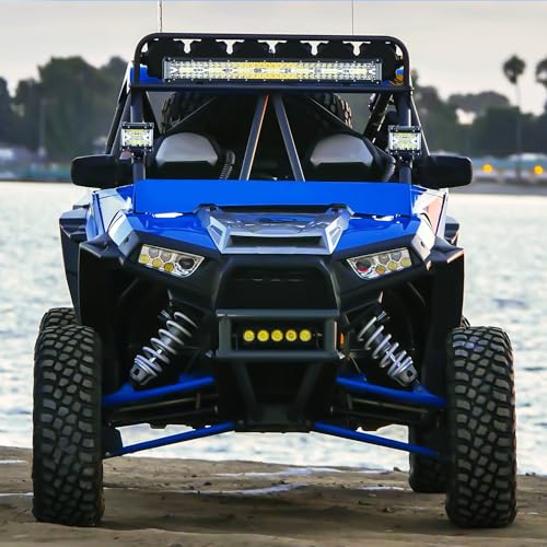 Nilight Side Shooter LED Light Bar Set 20 Inch Triple Row Spot Flood Combo Lights 2PCS 4.3" Pods with 5Pin Rocker Switch Wiring Harness Kit for Truck SUV ATV UTV - color: White - 20Inch Side Shooter Light Bar + 2Pcs 4.3Inch Pods + Wiring Harness