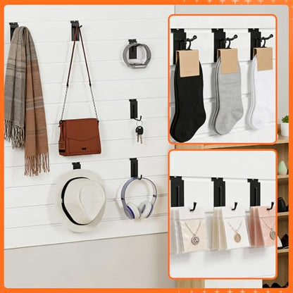 50 Pack r-Shaped Slatwall Hooks, 2 Inch Heavy Duty Slat Wall Hanger, Slatwall Accessories Display Hooks for Garage, Retail Store, Kitchen, Craft Room - size: 2.1 Inch