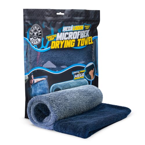 Chemical Guys Twisted Loop Microfiber Drying Towel with Hand Pockets | Built-in slots give a secure grip and full control while you safely clean your car - style: 24" x 36" with Hand Pockets
