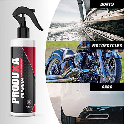 Premium Hydrophobic Waterless Car Detailer Spray-Ceramic Spray Wax, Paint Sealant, UV Protection | All-in-One Car Detailing Kit for Cars, Trucks, Motorcycles & RVs + 5 Microfiber Towels