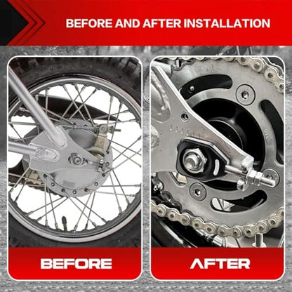 Canitu Black Rear Chain Adjusters,Motorcycle Billet Rear Axle Blocks Swingarm Spool Tensioner Tension Adjuster Accessories for Honda CRF110 2013-2024 - color: BLACK