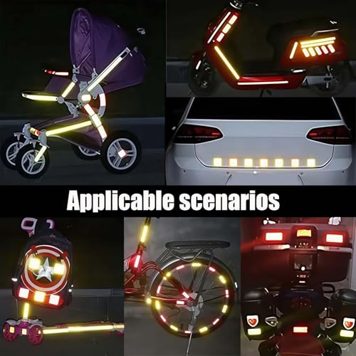 60Pcs Reflective Stickers Made of DG3, 3.15" x 1.18" Safety Reflective Tape for Car Bike Mailbox Helmet, Reflective Tape Outdoor Waterproof - Enhanced Night Safety & Wide Coverage - color: Blue-60Pcs