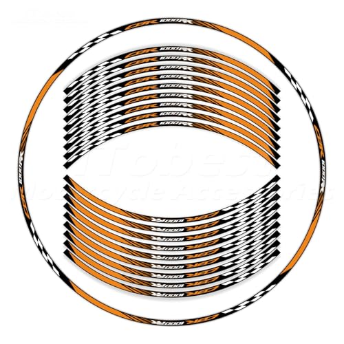 CBR 17 inch Wheel Rim Stickers Decals Tape Compatible with CBR1000RR 2004-2025 Motorcycle Reflective Rim Tapes Sticker Stripe(Orange) - color: Orange