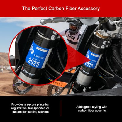 Tusk Carbon Fiber Registration Fork Wrap for Motorcycles with Inverted Style Forks Compatible with KTM HONDA YAMAHA KAWASAKI HUSQVARNA BETA GASGAS SHERCO SUZUKI