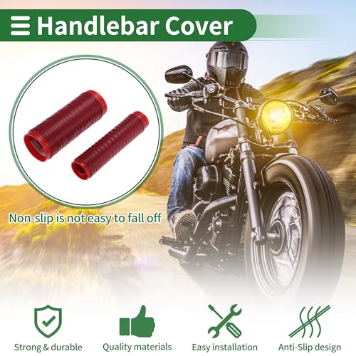 1.57" /40 mm 1.57 "/40 mm Motorcycle Hand Grips Cover Kit Non Slip Silicone Handlebar Grips Maroon 1 Set Spiral Cross Pattern - color: Maroon