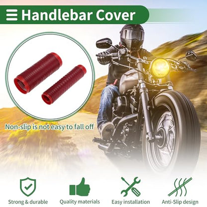 1.57" /40 mm 1.57 "/40 mm Motorcycle Hand Grips Cover Kit Non Slip Silicone Handlebar Grips Maroon 1 Set Spiral Cross Pattern - color: Maroon