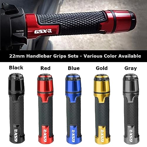 2pcs Motocycle Handlebar Grip Ends Set, Fit with S.uzuki GSXR GSX-R GSXS 600 750 1000 (22mm 7/8" - Red) - color: Handlebar - Red