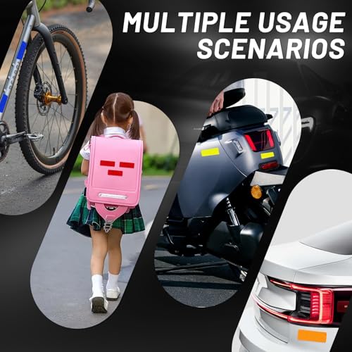 150PCS Safety Reflective Stickers, Waterproof Reflective Tape for Car Bike Motorcycle Reflectors for Mailbox Post, Golf Cart and Trailer Helmet, 3.15 x 1.18 Inch