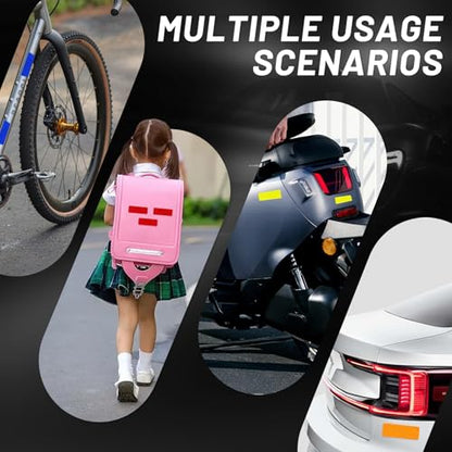 150PCS Safety Reflective Stickers, Waterproof Reflective Tape for Car Bike Motorcycle Reflectors for Mailbox Post, Golf Cart and Trailer Helmet, 3.15 x 1.18 Inch
