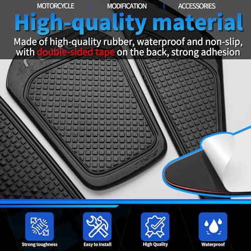 Motorcycle Tank Pad Compatible with Honda Rebel CMX250 CMX300 CMX500 2017-2025, Anti-Slip Motorcycle Tank Protector Sticker Rubber Fuel Tank Grip (Black-CMX250 300 500) - color: Black-cmx250 300 500