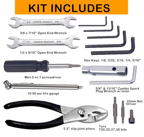 Motorcycle Repair Tool Kit for Harley Davidsons Motorcycles,Bike Basic Repairs Tool Set,Roadside Kit,Gift for Father Husband Christmas Birthday