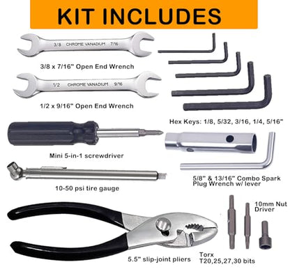 Motorcycle Repair Tool Kit for Harley Davidsons Motorcycles,Bike Basic Repairs Tool Set,Roadside Kit,Gift for Father Husband Christmas Birthday