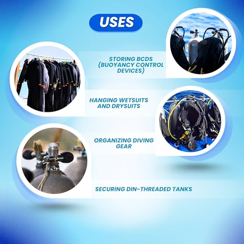 Scuba Choice Wetsuit & Drysuit Hanger – Heavy-Duty Hanger for BCD, Wetsuits & Scuba Gear Storage, Drying & Organization - color: Black (Multi-purpose)