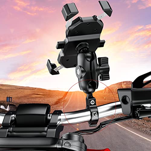BRCOVAN 10 Pack, Aluminum Alloy Handlebar Mount Base with 1'' TPU Ball | Compatible with RAM Mounts B Size 1 Inch Ball Double Socket Arm, for Round Rail Diameter 0.5'' 0.87'' 1'' 1.125'' 1.26'' - style: R3-Set of 10