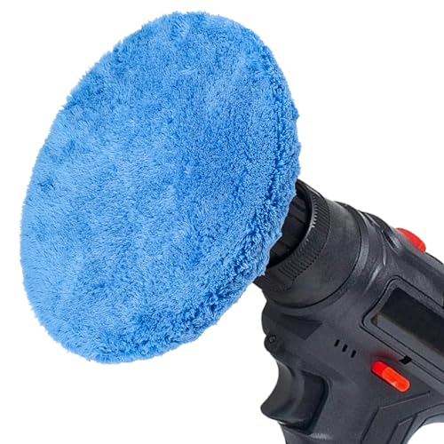 6 Pcs Buffer Pads Buffing Pads Car Polishing Pad for 9 to 10 Inches Car Polisher, 2pcs Wool, 2pcs Coral Fleece, 2 pcs Microfiber Wax Applicator Pad