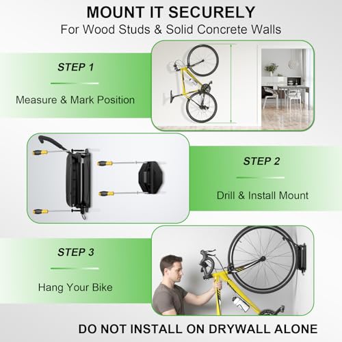 Swivel Bike Wall Mount, Bike Hangers for Garage, Space-Saving Vertical Bike Rack Holds Up to 66lbs, Heavy Duty Bicycle Storage Rack for MTB and Road Bikes, Easy to Install（4 Pack） - size: Rotate Four-Piece Set