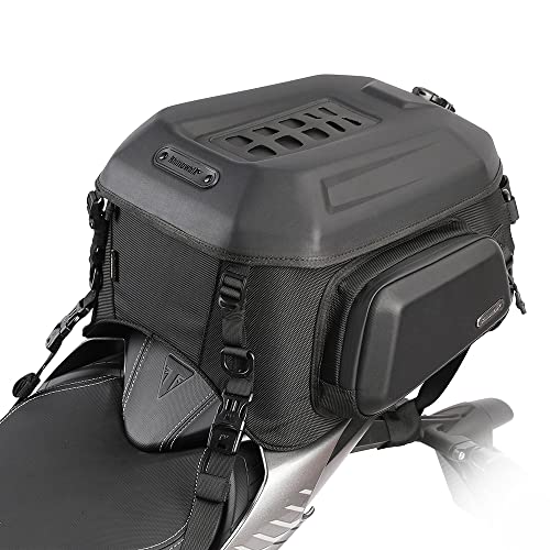 Rhinowalk Motorcycle Tail Bag Travel Luggage Expandable Motorcycle Helmet Bag 23L-35L Waterproof All Weather/Trunk/Rack Bag with Sissy Bar Straps-Matt Black - color: Matt Black 23-35L, size: 23L-35L