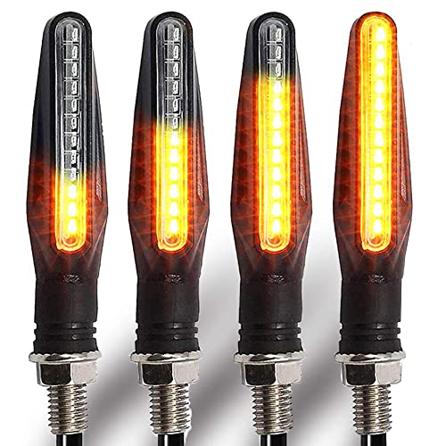 Motorcycle Blinkers Indicator Turn Signal Amber Flowing Sequential Universal Lamp (Pack of 4) - size: 4pcs plastic casing 335 blinkers