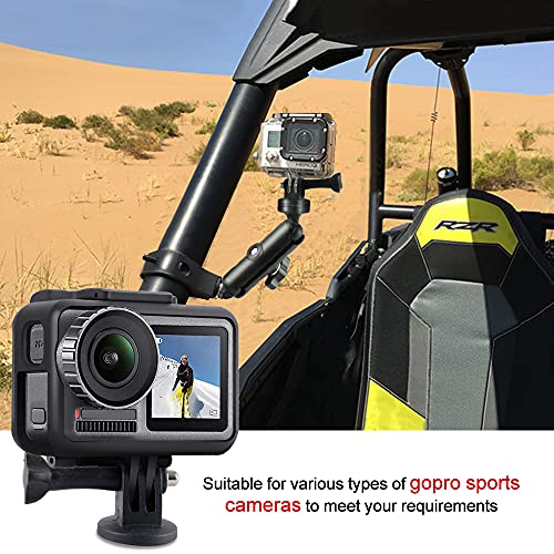 MAIKER Off Road UTV ATV Camera Mount, Compatible with GoPro, 1.75-2 inch Roll Bar, Aluminum Alloy, Easy Installation, Rotatable 360 Degree Ball Head, Black