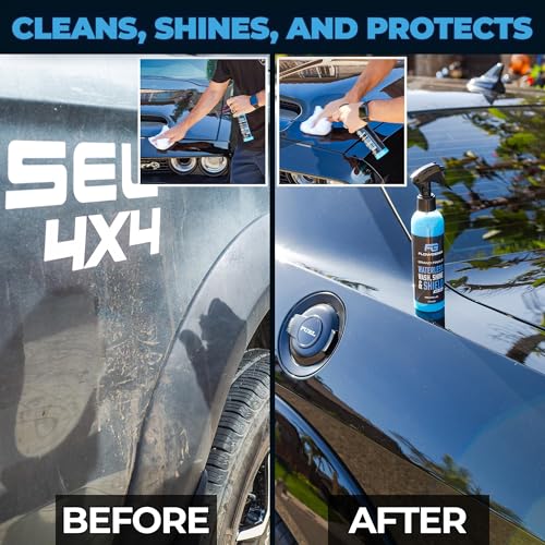 Flowgenix™ Waterless Car Wash Spray - Grand Finale - Motorcycle Cleaner & Car Wax Polish (8 oz) - Ceramic Coating - Incl. 2 Microfiber Towels - Quick Detailer Spray to Make Your Vehicle Shine - color: Waterless Car Wash Spray